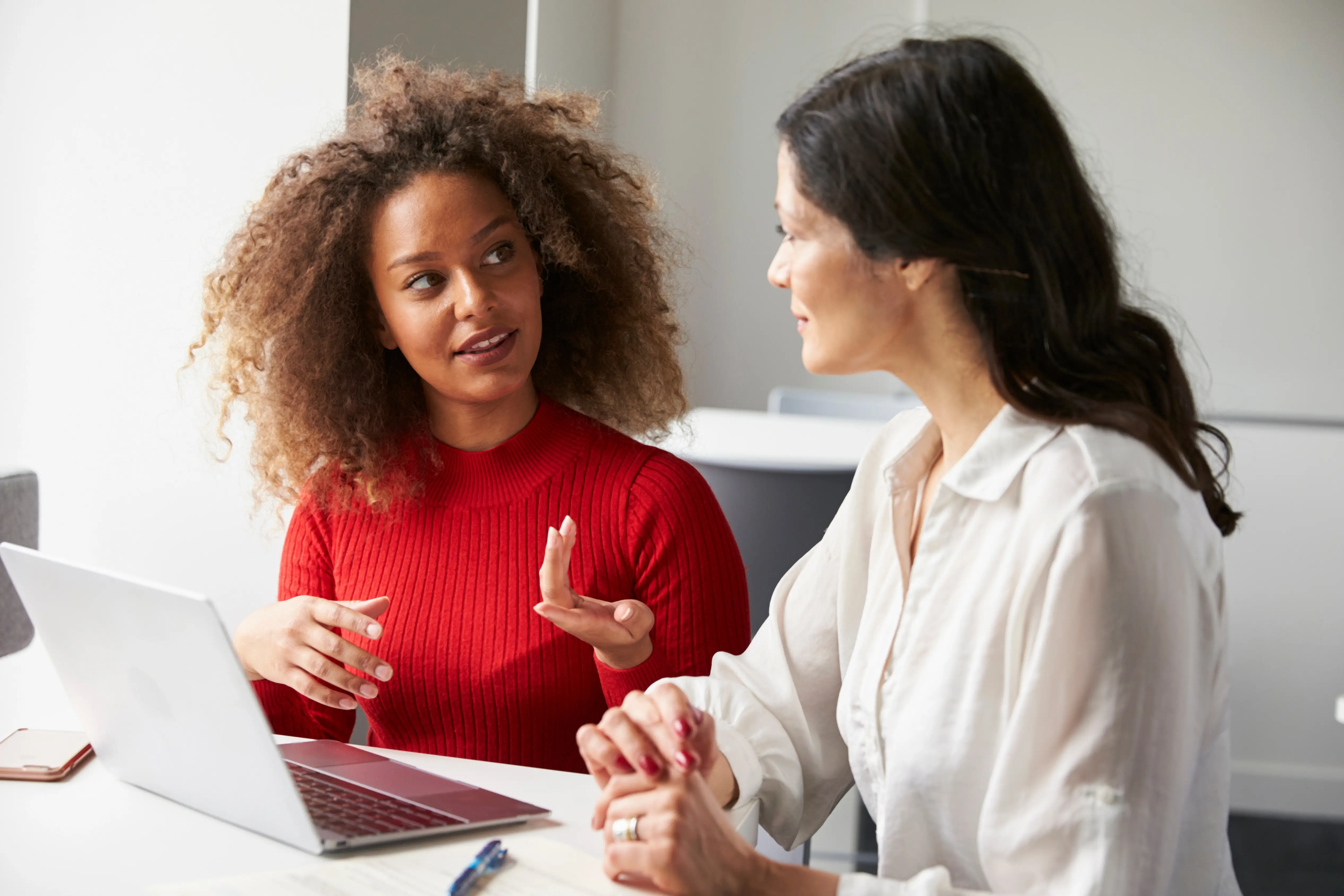Advisor discussing plan with client